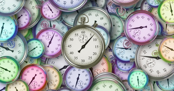 Melange Of Colored Clocks
