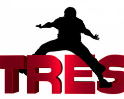 Silhouette Man Jumping Over "STRESS"