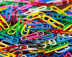 Pile Of Multi-colored Messy Paper Clips
