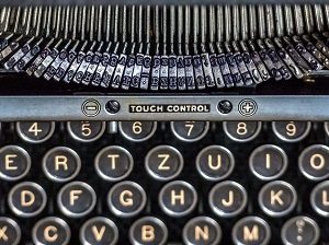 Old-fashioned typewriter keys